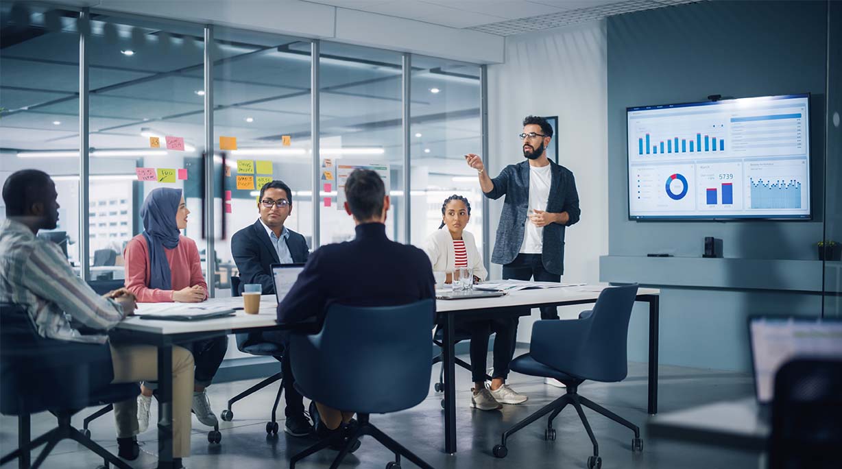 Team in a business meeting